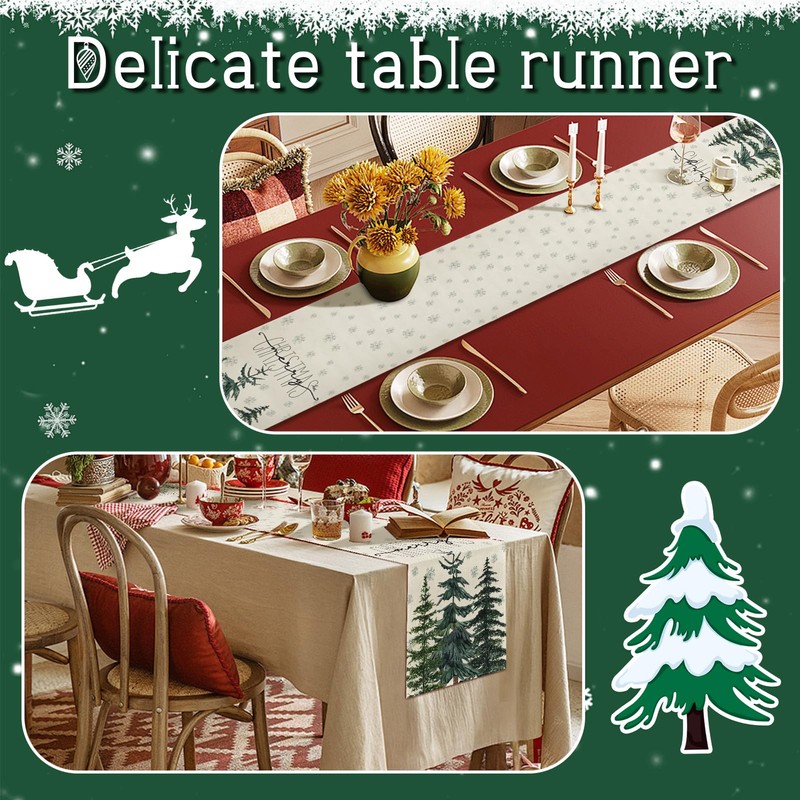 WEILAOK Christmas Table Runner, Christmas Table Runner, Christmas Decoration Table