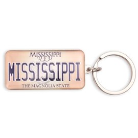 Westmon Works Mississippi Keychain Souvenir The Magnolia State License Plate Metal Key Ring, Multi, Small