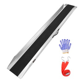 BEJONI 59" Steel Shed Ramp for Motorcycle, 660lbs Capacity Metal Loading Ramp for Shed with Anti-Slip Surface, Portable Dirt Bike Ramp for Stairs, Lawn Mower, ATV, Trailers, E-Bike, 1PC