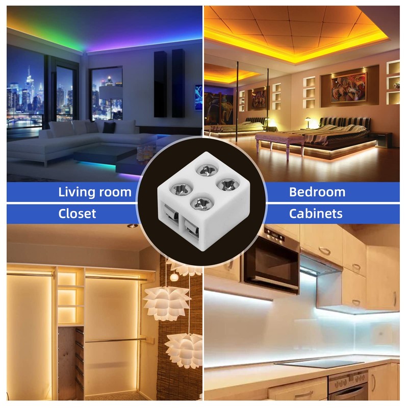 SIOKUY 20 PCS 2-Pin 10mm Solderless LED Strip Connectors, Reliable