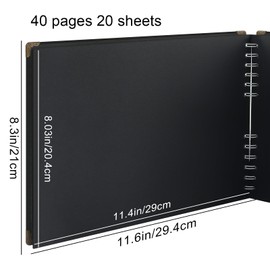 2 Pack Scrapbook Photo Album 40 Pages Thick Paper, Handcover Photo Album Scrapbook, Family DIY Memory Book, Ideal for Wedding, Travel, Craft Projects (11.6 x 8.3 inch)