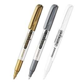 Monami Name Pen M Bold Writing 12-Piece Set Gold, Silver, and White Metallic Oil-based Pens / 모나미 네임펜M 굵은글씨용 12자루 금색 은색 흰색 메탈 유성펜