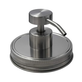 Mason Jar Lifestyle Satin/Brushed #2 Rust Proof Soap Pump Dispenser (Wide Mouth Lid Kit)