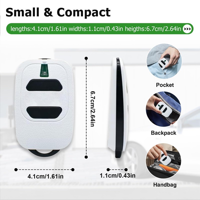 433.92mhz Garage Door Opener Remote Control Key Fob for Garage