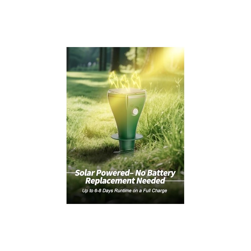 Mole Repellent Solar Powered for Lawns,Waterproof Gopher & Groundhog Repellent