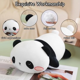 SQEQE Weighted Panda Plush, Weighted Panda Stuffed Animal for Anxiety, Cute Panda Plushie Soft Panda Bear Pillow Toy Gift for Kids(13.8 Inch/1.6 lbs,Panda)
