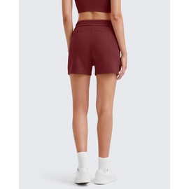 G4Free - Pantalones cortos deportivos para mujer, con cordón de choque, pantalones cortos casuales de verano, con bolsillos, suaves modales, suaves, Borgoña oscuro , XX-Large