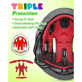 VICTGOAL - Casco de bicicleta para niños pequeños, ligero, 3D, para niños y niñas, de 3 a 8 años, para patinete multideportes, ciclismo, patinaje (verde)