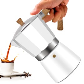 Vaolvpant 12 Cup Aluminum Moka Pot Classic Stovetop Espresso Coffee Maker 600ml 20oz Coffeemaker Percolator Mocha Express Preferred Cafe Makers for Italian and Cuban Café Brewing White