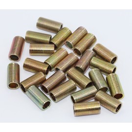 Creative Hobbies ELY1085 - Steel All Thread Lamp Pipe Nipples - 3/4 Inch Long, Yellow Zinc Coated, 1/8IP Standard Thread, Hardware DIY Repair Part - Pack of 25 Pieces