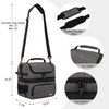 MIER Lunch Bag Men Double Deck Lunch Box Bag,Insulated Leakproof