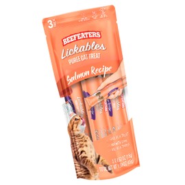 Beefeaters Cat Treats - Salmon Recipe Lickable Puree 1.59oz, Case of 12 | Real Cat Food Salmon Treat | No Corn/Soy/Wheat, Sugar-Free | Training Treats