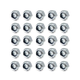 M5 Nyloc Steel Nuts (BZP), Self Locking Nuts with Nylon Inserts (25 Pack)