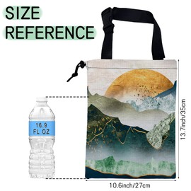 NHNXHWIA Green Mountains Car Garbage Bag,Golden Sunset Waterproof Small Car Trash Bag Hanging Back of Seat,Drawstring Hanging Car Trash Bag with Adjustable Buckle for Car Accessories