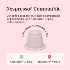 Grind Decaf House Blend Pack – Home Compostable Coffee Pods from London - Capsules Compatible with Nespresso® Original Machines - 60 count (6 boxes of 10 Coffee Pods)