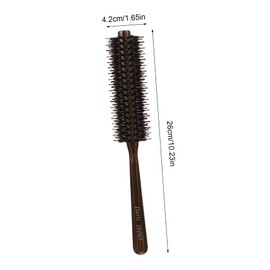 WOONEKY Boar Bristle Round Hair Brush Wooden Handle 1 Piece Curling Styling Comb for Hair Types for Blow Drying and Salon Use