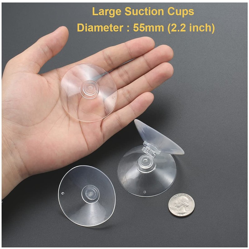 LuluEasy 55mm 10 Pieces Large Suction Cups Clear Thick Without