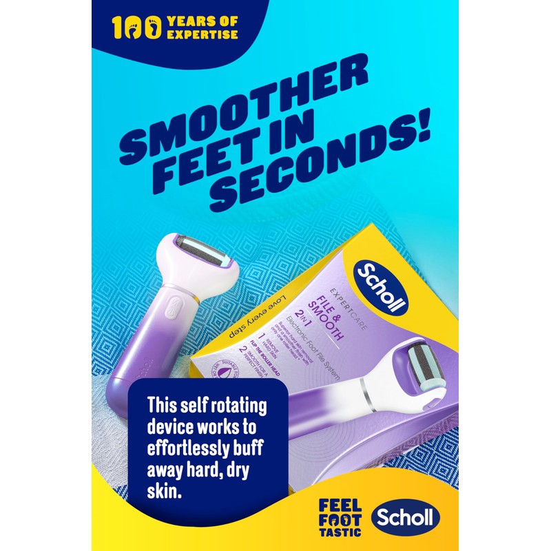 Scholl ExpertCare File and Smooth 2 in 1 Electronic Foot
