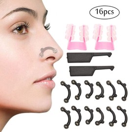 16pcs Nose Up Clip Nose Shaper 3D, Kit de Belleza alisadora Fashion para Nose, Nariz Levante Corrector de Plástico Herramientas de Belleza 3 tamaños