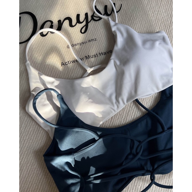 Danysu Womens Backless Sports Bra Open Back Workout Top Light