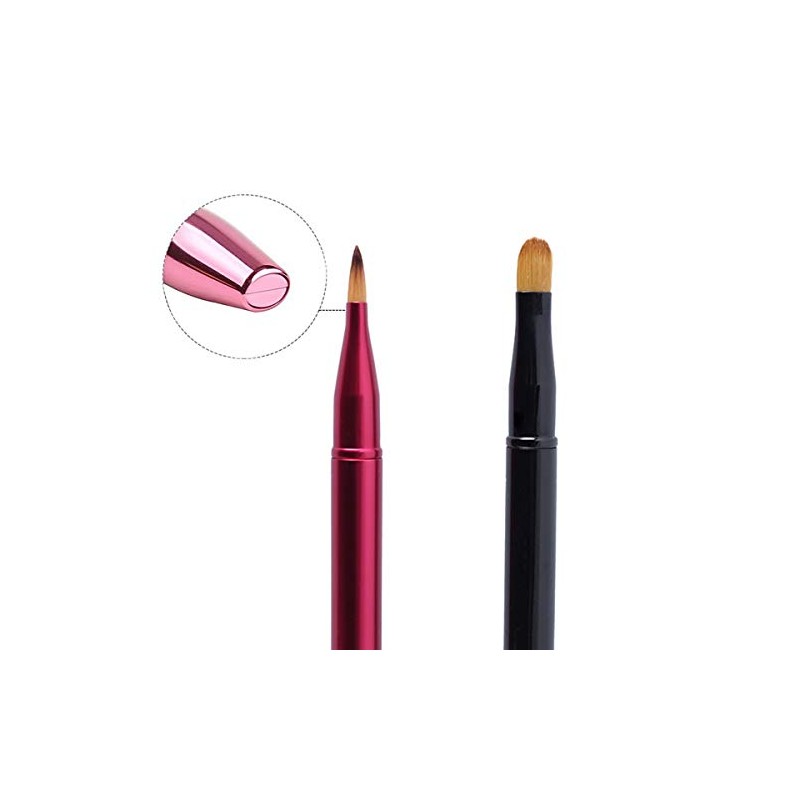 2 Pcs Retractable Lip Brushes Portable Dual End Lipstick Brush