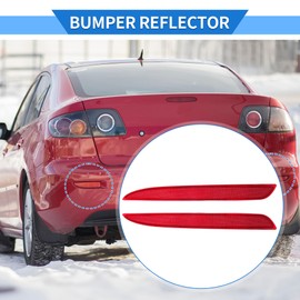 VekAuto Bumper Reflector Compatible for MAZDA 3 BL 2010-2013, Durable ABS Plastic Red Rear Left Right Bumper Reflector Side Marker