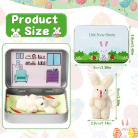 JULEASEL Little Pocket Bunny, Easter Basket Stuffer, Easter Gifts for Kids, DIY Pet Bunny Adoption, Easter Baskets(Beige)