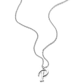 COOLSTEELANDBEYOND Womens Mens Steel Name Initial Alphabet Letter P Pendant Necklace with 20 inches Chain(CA)