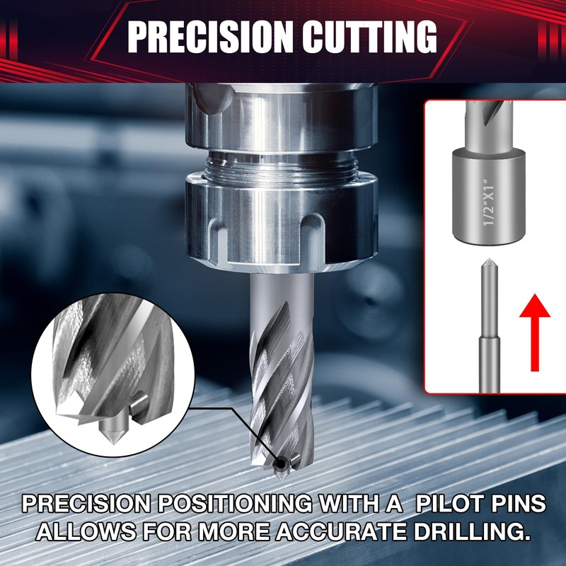wesleydrill 8PCS Annular Cutter Set,Magnetic Drill Press Bits,1" Cutting Depth,3/4"