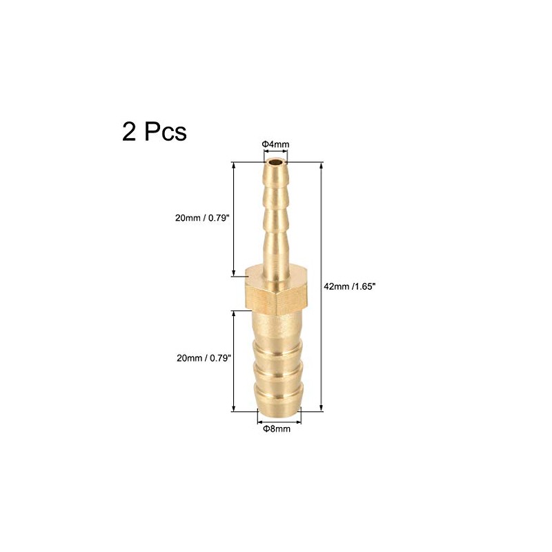 sourcing map Hose ID Brass Reducer Barb Hose Connection Adapter