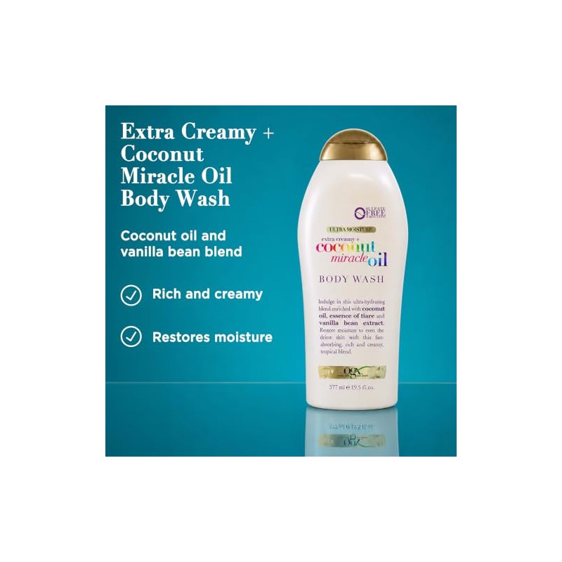 OGX, Body Wash Humectante de Aceite de Coco, 577 ml