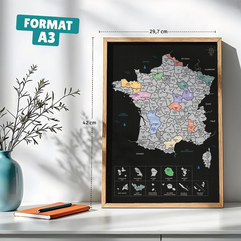 Map of France Scratch Off Poster