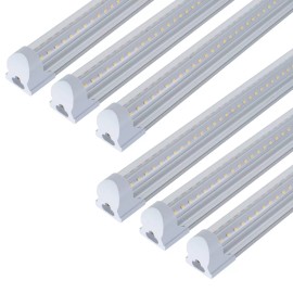 Greess 6 Pack 4FT T8 LED Shop Light Integrated Fixture Tube 40W High Output Clear 6000K