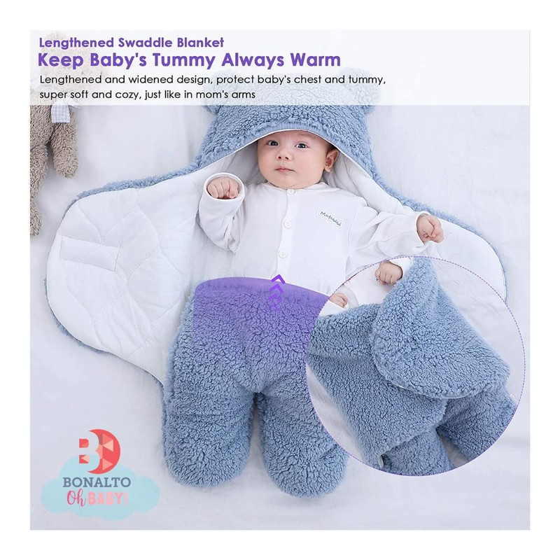 Manta con Capucha de Oso para Bebé, Saco para Dormir