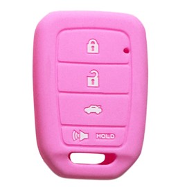 Key Fob Cover for Honda Accord 4 Buttons Silicone Key Fob Remote Case Fit for Honda Accord Civic CR-V HR-V 2014 2015 2016 2017 2018 2019 2020 2021 2022丨MLBHLIK6-1T 35118-T2A-A20丨 (Pink)