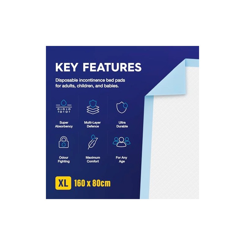 15 x PULP Incontinence Bed Pads 160 x 80cm |