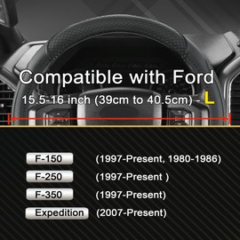 West Llama Car Steering Wheel Cover for Ford F-150, F-250, F-350, Expedition (Black-Large Size)