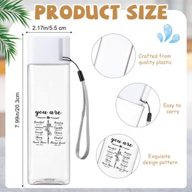 LemonRoad 24 Pack Christian Water Bottles Bulk 17 Ounces Employee Appreciation Gifts Plastic Water Bottle Reusable Cup Inspirational Bible Religious Gift for Teachers, Nurses, Staff(White)