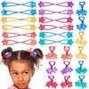 Expressions 24pc Ponytail Balls Hair Elastics,Star-Shaped Multicolored Twin Hair Beads,