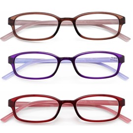 Mcoorn Blue Light Blocking Reading Glasses for Women Lightweight, Flexible, Colorful Design Reader Reduce Digital Eye Strain 4.00