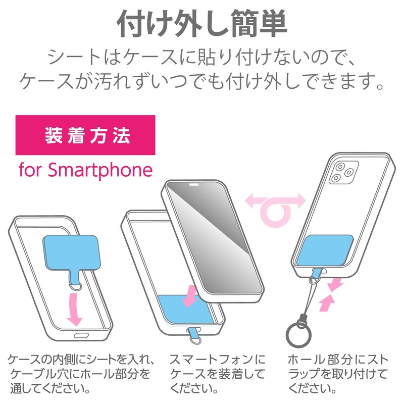 Elecom P-STHFINCR Smartphone Band, Smartphone Belt, External Strap Hole, Clip