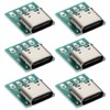 Greluma 6PCS 16 Pin Type-C Male to 2.54mm PCB Adapter