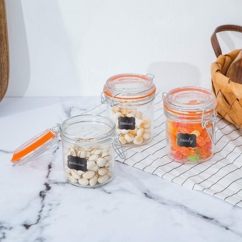 Encheng Glass Jars With Airtight Lids, Mason Jars 8 oz,Glass