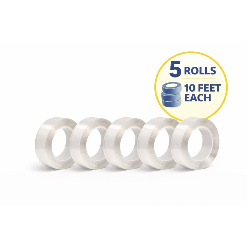 ALIEN TAPE 5-Pack Double Sided Nano-Grip Reusable Mounting Tape 50FT
