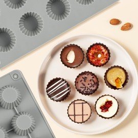 Peanut Butter Cup Molds, Bite-Size Chocolate Molds, 30-Cavity Mini Silicone Candy Mold for Fat Bomb, Jelly, Ice and Cordial Truffles Cupcake