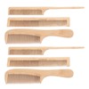 6pcs Bamboo Hair Comb Set for Barber Anti Static Heat