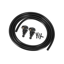 Hihaha Front Windshield Washer Nozzle Sprayer Kit for Ford F-150 Taurus x with 2 Meter Fluid Hose - Pack of 6 Black Durable Material
