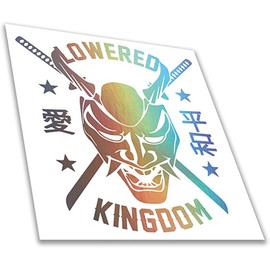 Oni Lowered Decal Sticker Window Windshield Banner JDM Stance Car Banner Kanji (8.7" x 10", Black Holographic)
