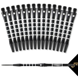 Ezydka Darts Shafts Pack of 15 Aluminium Darts Shafts, Dart Shafts Thread with O-Ring Black Dart Shafts, Dart Shafts for Soft or Steel Darts, Dart Shaft 2BA Universal Thread
