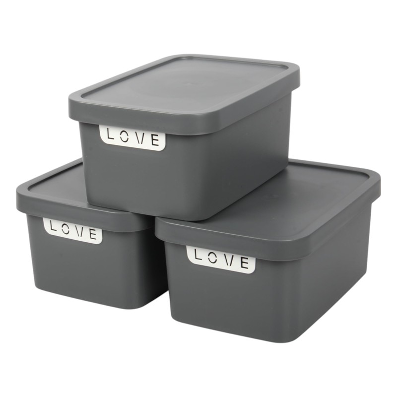 Jolie Max Plastic Storage Boxes with Lid, 3 Set of